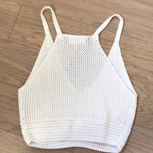 Never worn. White mustard seed crochet crop top. - Picture 2 of 2